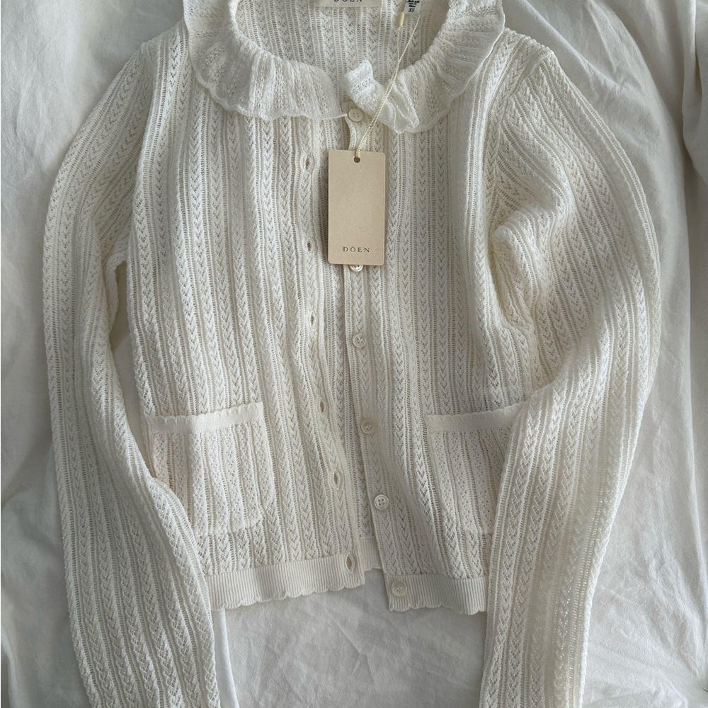 DOEN Women's Ivory Knit Cardigan